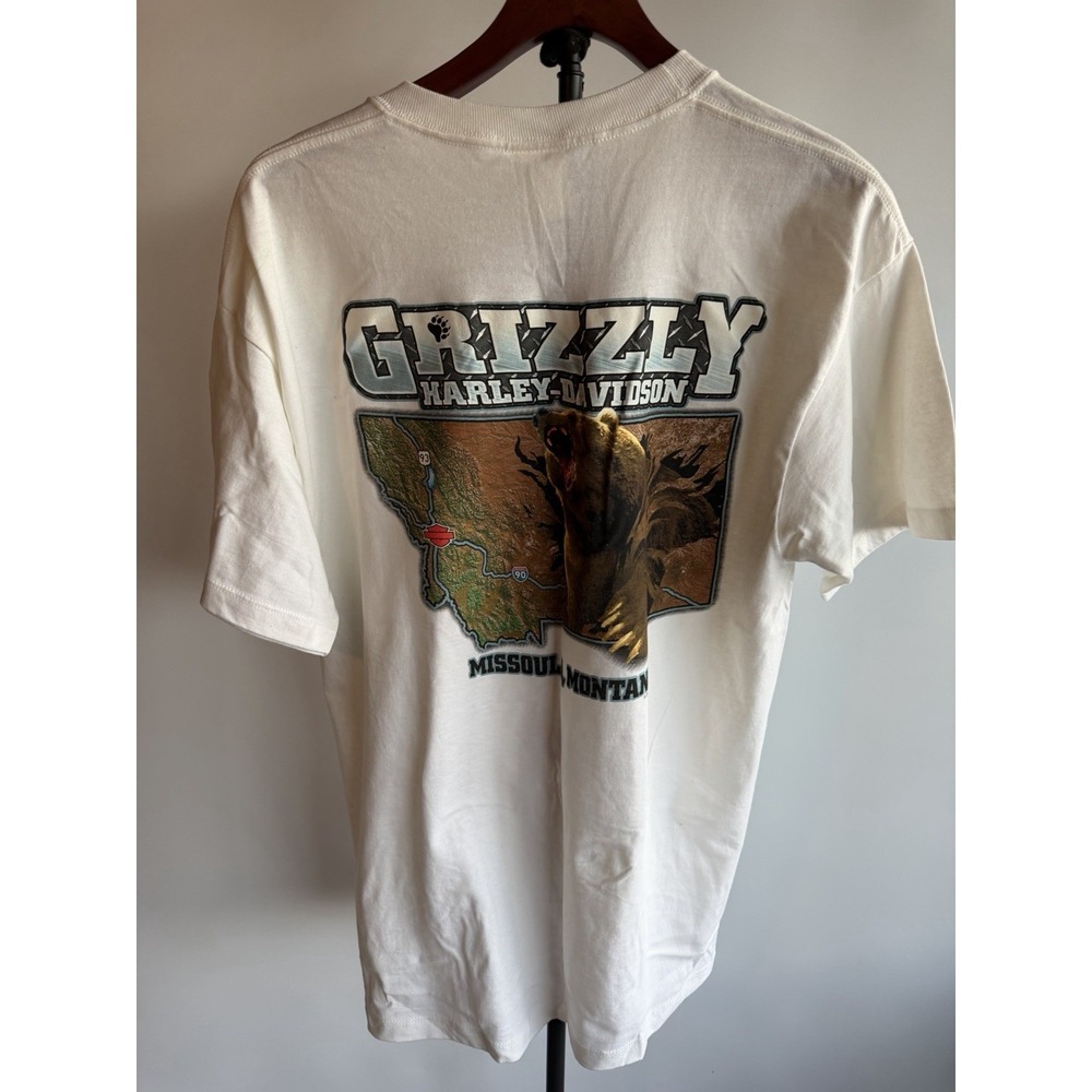 Men's Harley Davidson Shirt Size Large Missoula, Montana Grizzly Bear USA HD